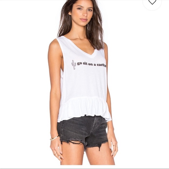 Wildfox Go Sit on a Cactus Flowy tank - Picture 2 of 6